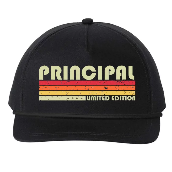 Principal Funny Job Title Profession Birthday Worker Idea Snapback Five-Panel Rope Hat