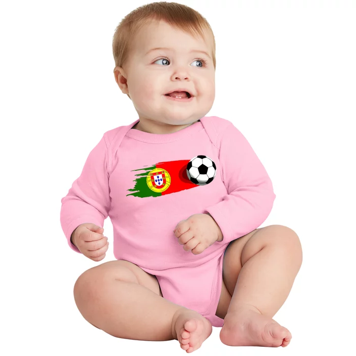 Portugal Flag Jersey Portuguese Soccer Team Portuguese Baby Long Sleeve Bodysuit