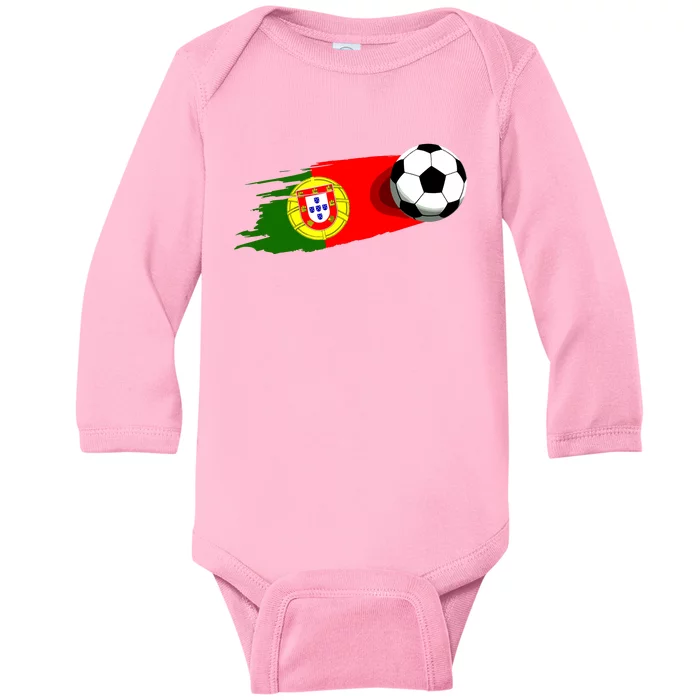 Portugal Flag Jersey Portuguese Soccer Team Portuguese Baby Long Sleeve Bodysuit