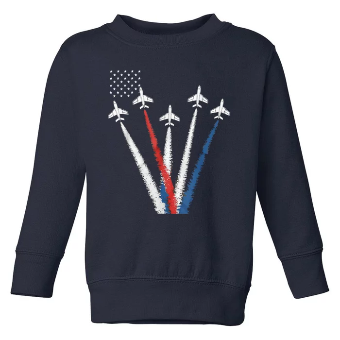 Patriotic Fighter Jet 4th Of July Toddler Sweatshirt