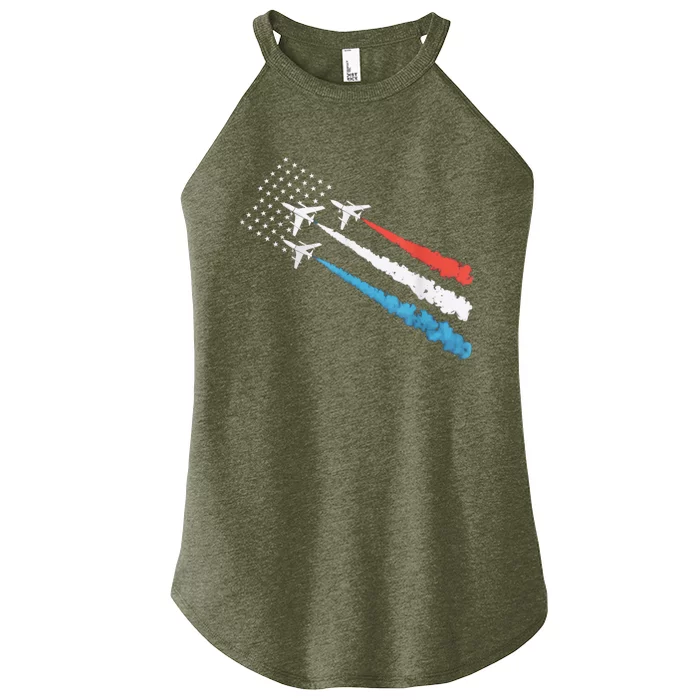 Patriotic Fighter Jet 4th Of July Women’s Perfect Tri Rocker Tank