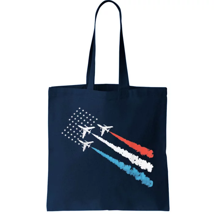 Patriotic Fighter Jet 4th Of July Tote Bag