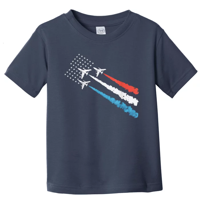 Patriotic Fighter Jet 4th Of July Toddler T-Shirt