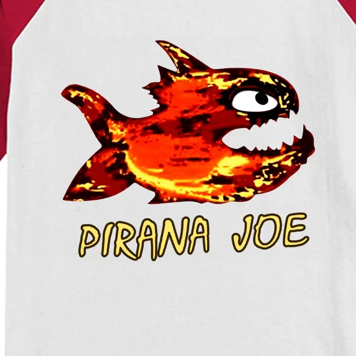 Pirana Fish Joe Funny Fishing Gift Kids Colorblock Raglan Jersey