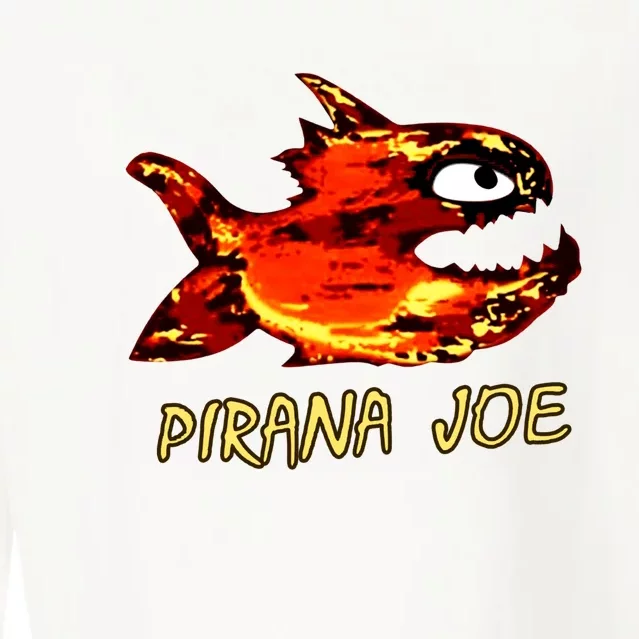 Pirana Fish Joe Funny Fishing Gift Cropped Pullover Crew