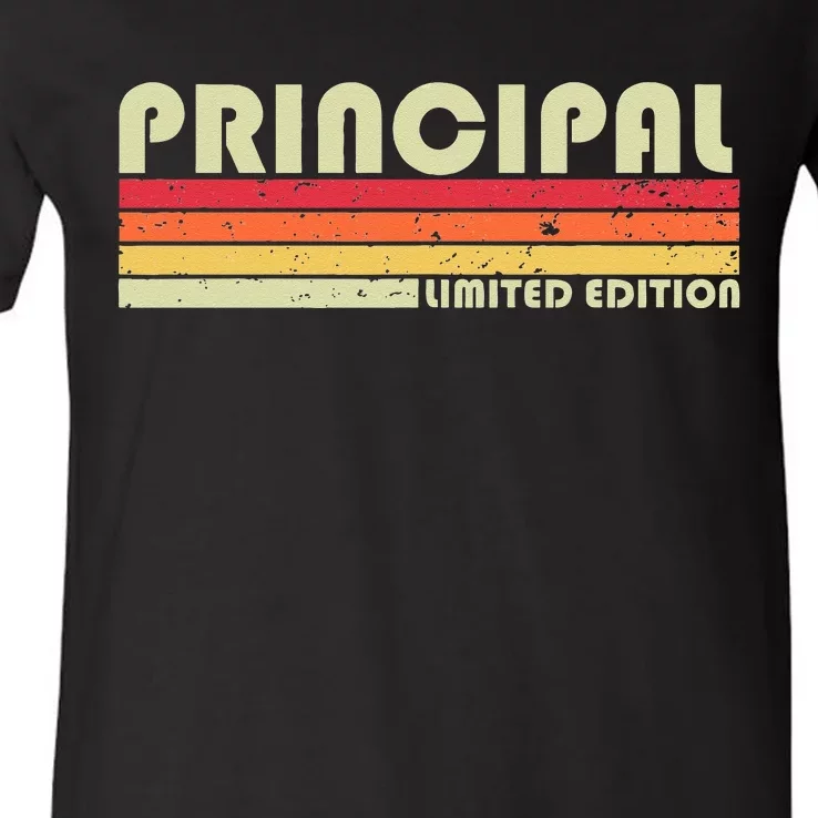 PRINCIPAL Funny Job Title Profession Birthday Worker Idea V-Neck T-Shirt