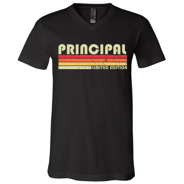 PRINCIPAL Funny Job Title Profession Birthday Worker Idea V-Neck T-Shirt