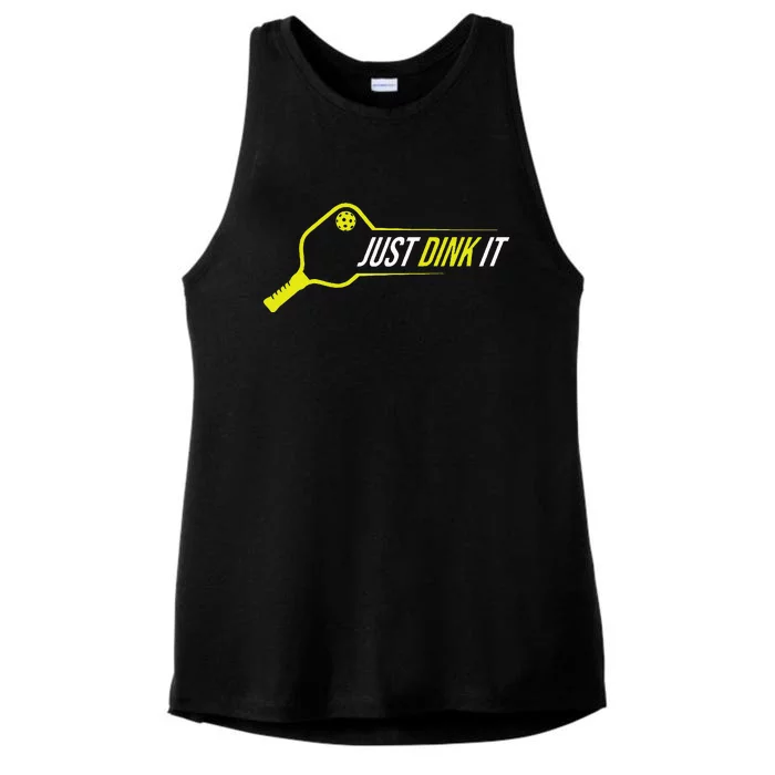 Pickleball  Funny Just Dink It Pickleball Ladies Tri-Blend Wicking Tank