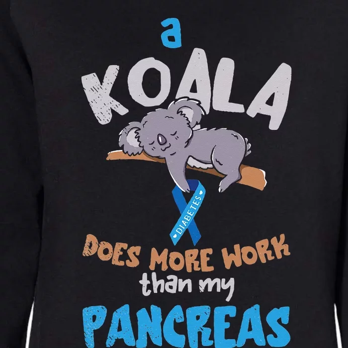 Pancreas Funny Koala Pancreas Diabetes Awareness Diabetic Womens California Wash Sweatshirt