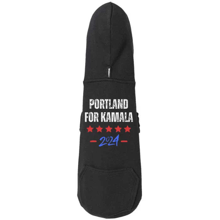 Portland For Kamala 2024 Dnc Kamala Harris Supporter Doggie 3-End Fleece Hoodie