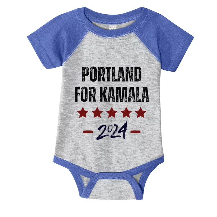 Portland For Kamala 2024 Dnc Kamala Harris Supporter Infant Baby Jersey Bodysuit