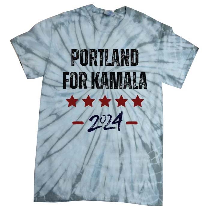 Portland For Kamala 2024 Dnc Kamala Harris Supporter Tie-Dye T-Shirt