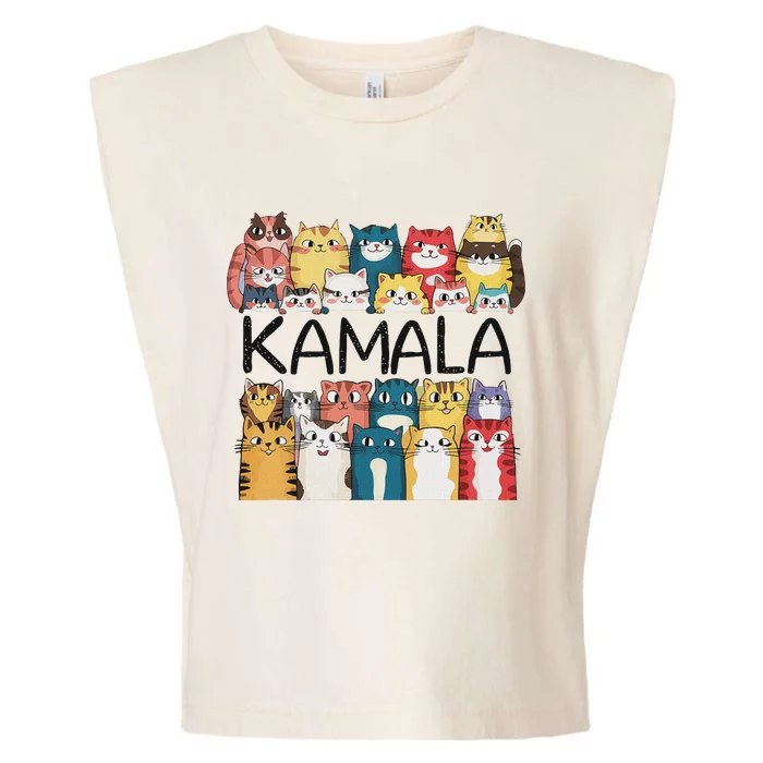 Positive Funny Kamala Harris Cat Lettering Design Garment-Dyed Women's Muscle Tee