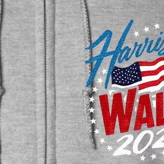 Patriotic Flag Kamala Harris Tim Walz 2024 Full Zip Hoodie