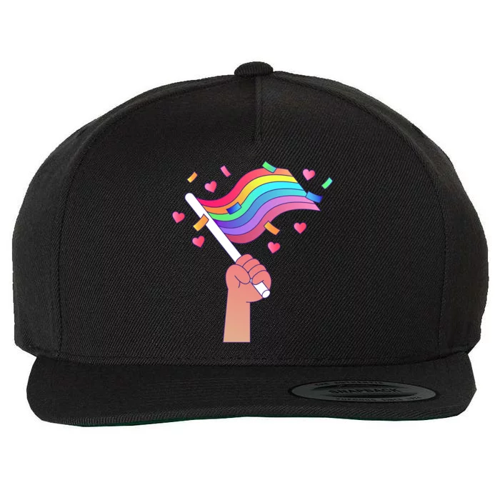 Pride Flag Lgbtq Love Gift Wool Snapback Cap