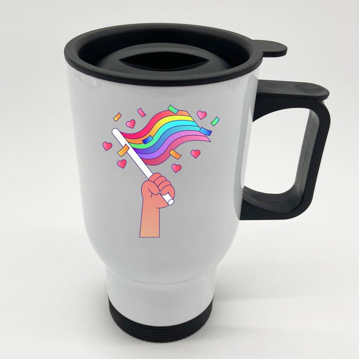 Pride Flag Lgbtq Love Gift Front & Back Stainless Steel Travel Mug