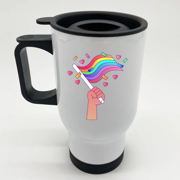 Pride Flag Lgbtq Love Gift Front & Back Stainless Steel Travel Mug