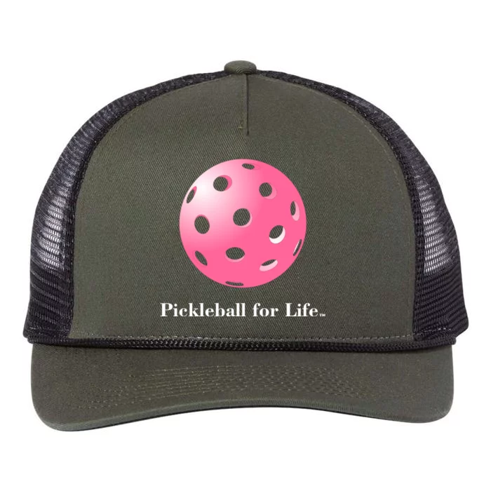 Pickleball For Life Pink Retro Rope Trucker Hat Cap