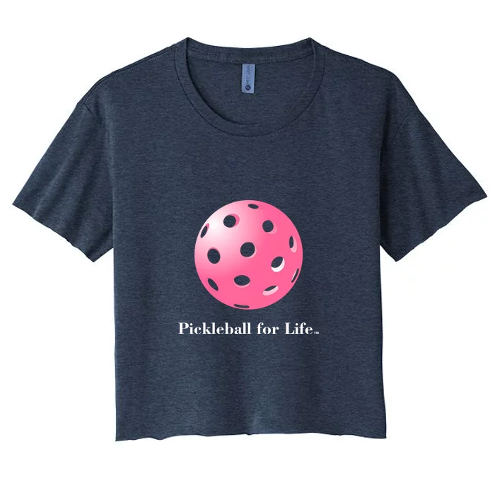 Pickleball For Life Pink Women's Crop Top Tee