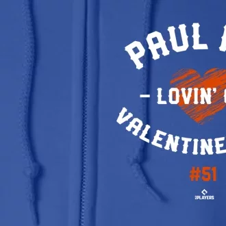 Paul Fry Lovin' On Valentine's Day Baltimore Baseball Player Gift Full Zip Hoodie