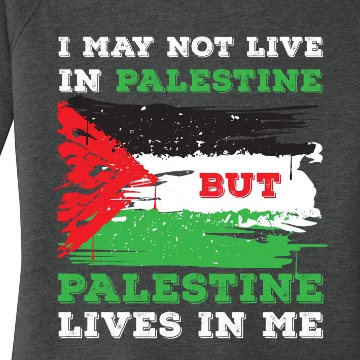 Palestine Flag Lives In Me. Free Palestine Gaza Palestinians Women's Perfect Tri Tunic Long Sleeve Shirt