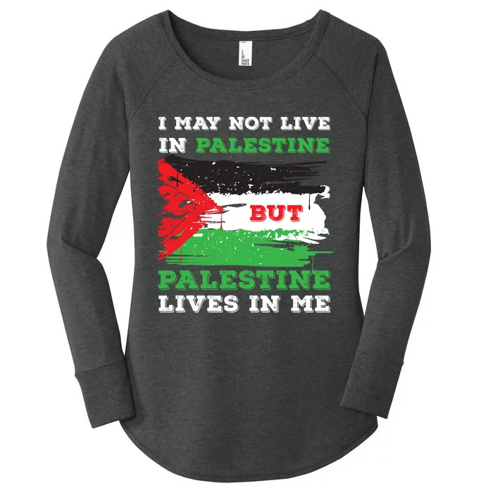 Palestine Flag Lives In Me. Free Palestine Gaza Palestinians Women's Perfect Tri Tunic Long Sleeve Shirt