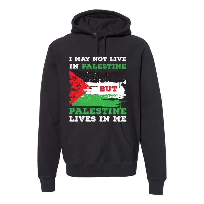 Palestine Flag Lives In Me. Free Palestine Gaza Palestinians Premium Hoodie