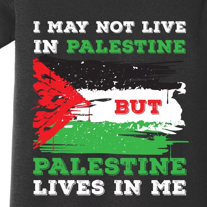 Palestine Flag Lives In Me. Free Palestine Gaza Palestinians Baby Bodysuit