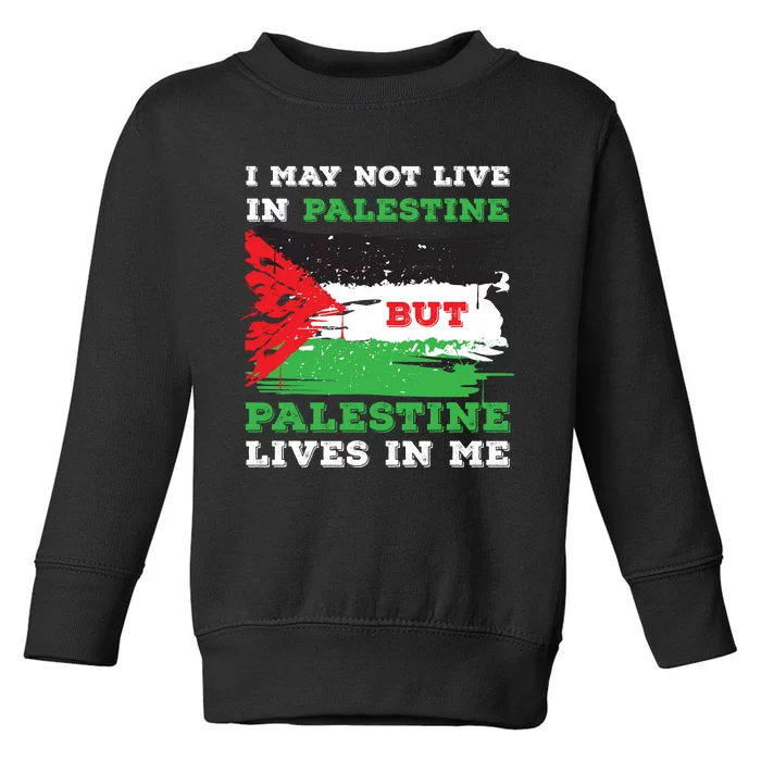 Palestine Flag Lives In Me. Free Palestine Gaza Palestinians Toddler Sweatshirt