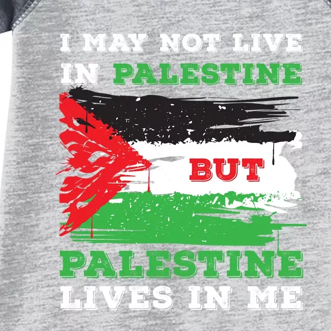 Palestine Flag Lives In Me. Free Palestine Gaza Palestinians Infant Baby Jersey Bodysuit