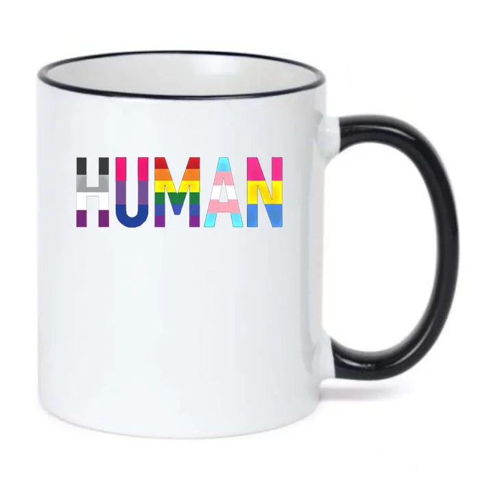 Pride Flags Lgbtq That Says Hu Gift Black Color Changing Mug