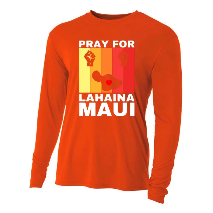 Pray For Lahaina Maui Hawaii Strong Wildfire Support Gift Cooling Performance Long Sleeve Crew