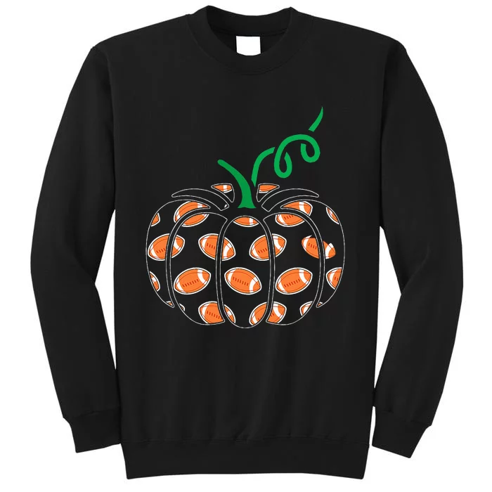 Pumpkin Football Lazy Halloween Costume Cool Sport Tall Sweatshirt