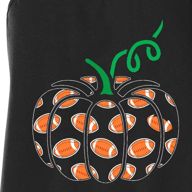 Pumpkin Football Lazy Halloween Costume Cool Sport Women's Racerback Tank