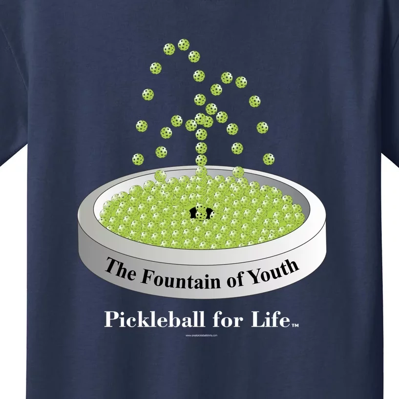 Pickleball For Life Fountain Green Kids T-Shirt