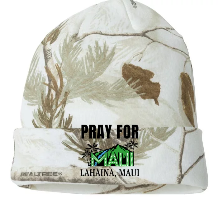 Pray For Lahaina Maui Hawaii Strong Wildfire Support  Strong Maui Kati - 12in Camo Beanie