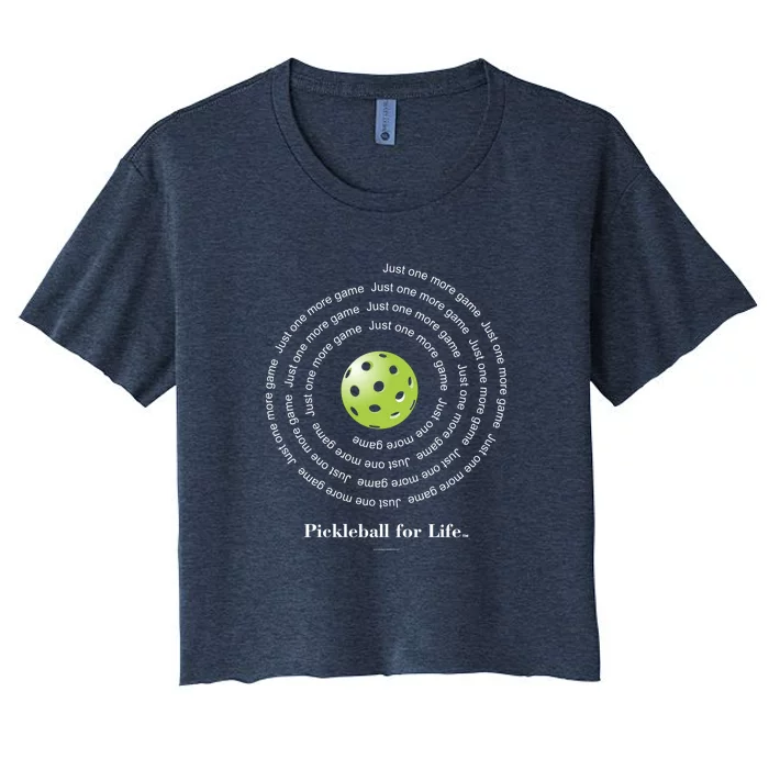 Pickleball For Life One More Game Spiral Women's Crop Top Tee