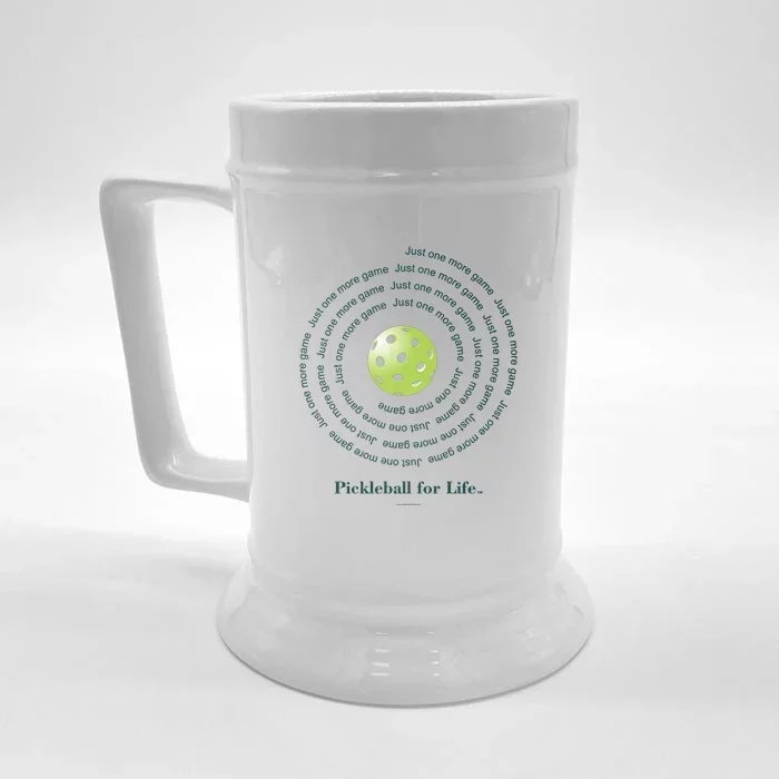 Pickleball For Life One More Game Spiral Front & Back Beer Stein