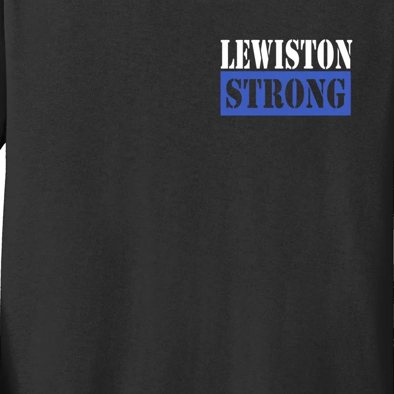 Pray For Lewiston Strong Maine State Kids Long Sleeve Shirt