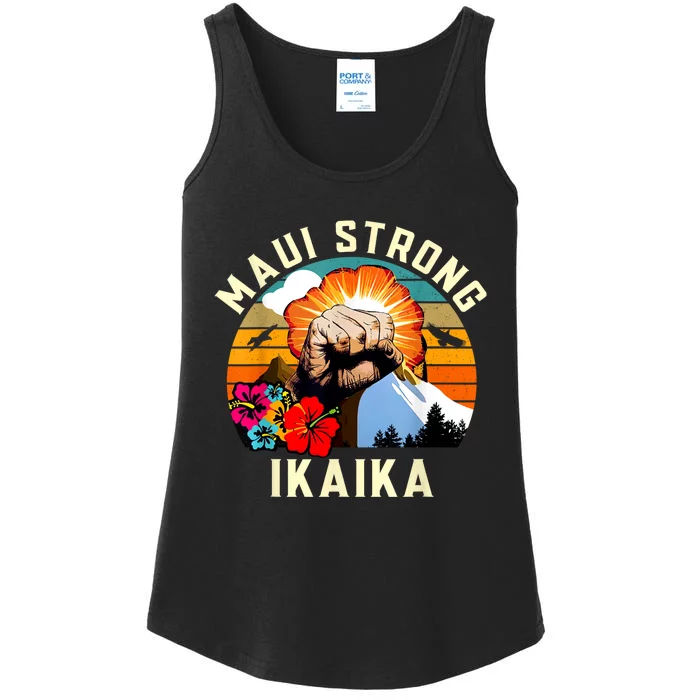 Pray For Maui Hawaii Strong Tee Apparel Matching Family Ladies Essential Tank