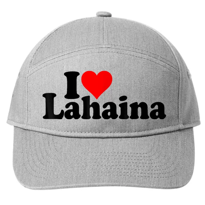 Pray For Maui Hawaii Strong I Love Heart Lahaina 7-Panel Snapback Hat