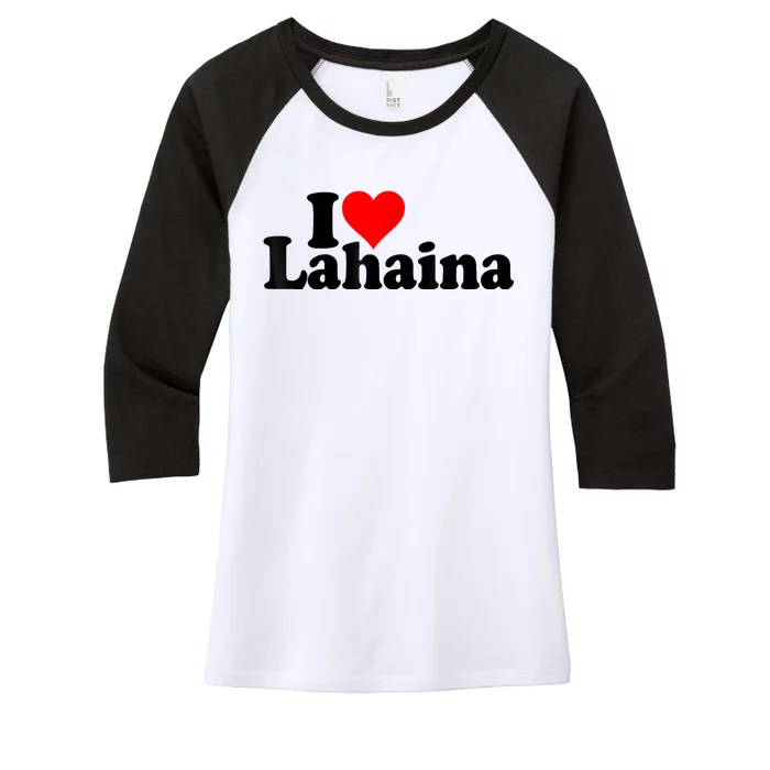 Pray For Maui Hawaii Strong I Love Heart Lahaina Women's Tri-Blend 3/4-Sleeve Raglan Shirt