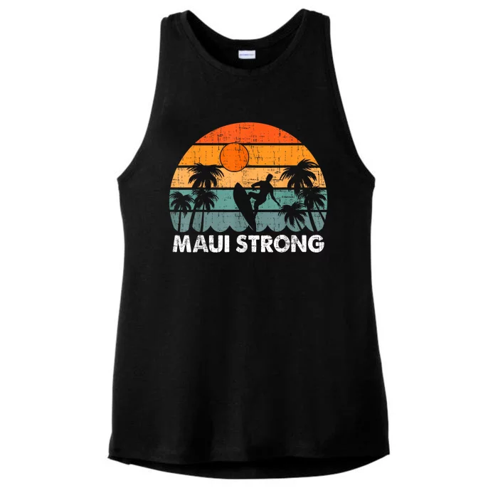 Pray For Maui Hawaii Strong Maui Ladies Tri-Blend Wicking Tank