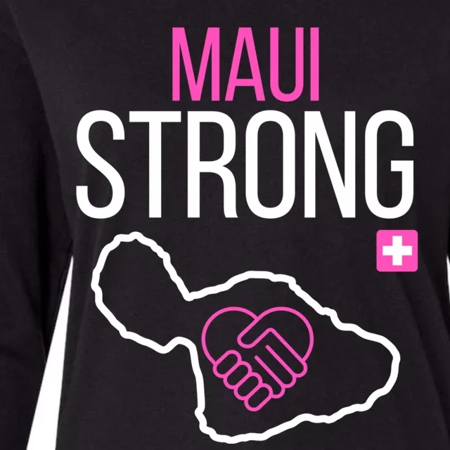 Pray For Maui Hawaii Strong Womens Cotton Relaxed Long Sleeve T-Shirt