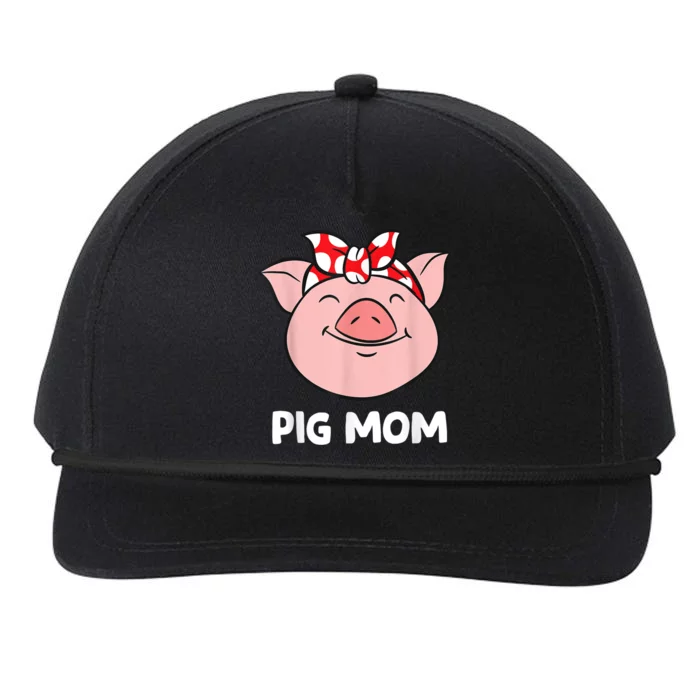 Pig Farmer Mom Love Pigs Pig Mom Funny Pigs Snapback Five-Panel Rope Hat