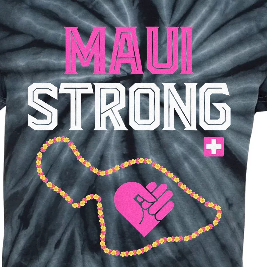 Pray For Maui Hawaii Strong Kids Tie-Dye T-Shirt