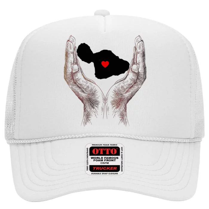 Pray For Maui Hawaii Strong Maui Men Women High Crown Mesh Trucker Hat