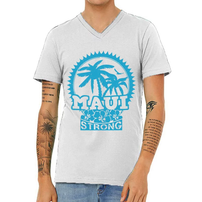 Pray For Maui Hawaii Strong Maui Support Hawaii V-Neck T-Shirt