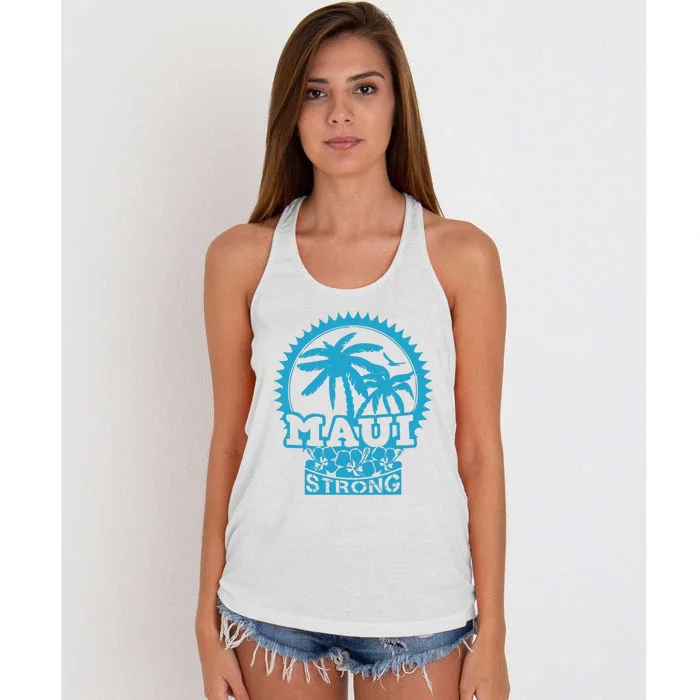 Pray For Maui Hawaii Strong Maui Support Hawaii Women's Knotted Racerback Tank