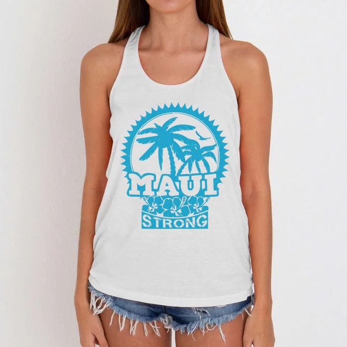 Pray For Maui Hawaii Strong Maui Support Hawaii Women's Knotted Racerback Tank